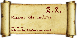 Rippel Kálmán névjegykártya