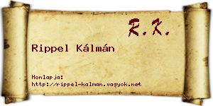 Rippel Kálmán névjegykártya